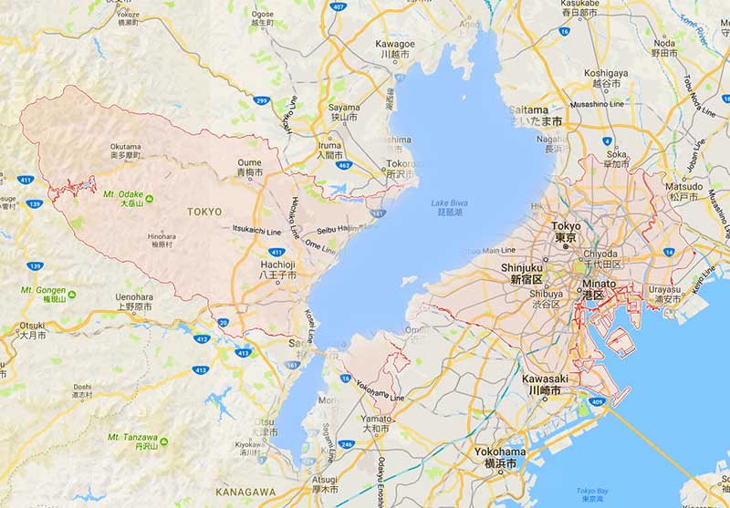 This is how Lake Biwa compares to Tokyo in area.
Keywords: shiga biwako lake biwa