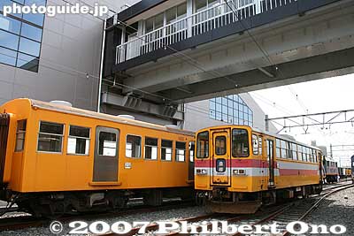 Ohmi Railways trains on display
Keywords: shiga hikone ohmi omi railways tetsudo museum train