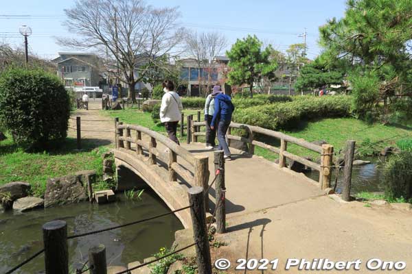 Small bridge in the middle of Junsai-ike Pond.
Keywords: chiba ichikawa park hiking trail mizu midori kairo