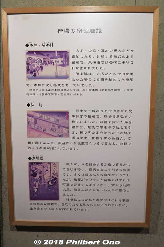About the three types of inns in stage towns.
Keywords: mie kameyama seki-juku shukuba tokaido stage town