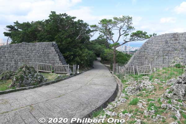 Modern-looking castle walls.
Keywords: okinawa urasoe castle hacksaw ridge