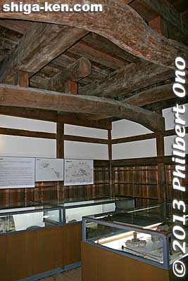 Display cases of castle artifacts.
Keywords: shiga hikone castle tower national treasure
