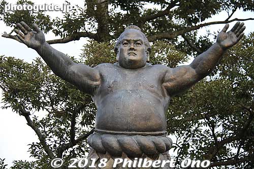 Statue of Yokozuna Kotozakura, a sumo wrestler from Kurayoshi, Tottori. 横綱琴櫻
Keywords: tottori kurayoshi shirakabe Utsubuki-Tamagawa